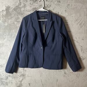 Banana Republic Classic Fit Washable Italian Wool Blend Blazer Navy Blue 18 New